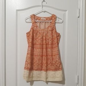 Cotton Orange Long Boho Top